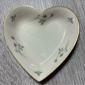 Lenox Heart-Shaped Dish with Gold and Floral Accents